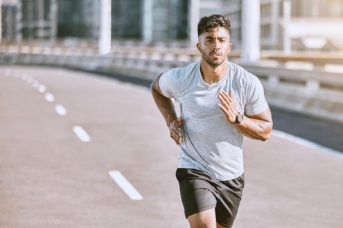 Man running after treating his low testosterone